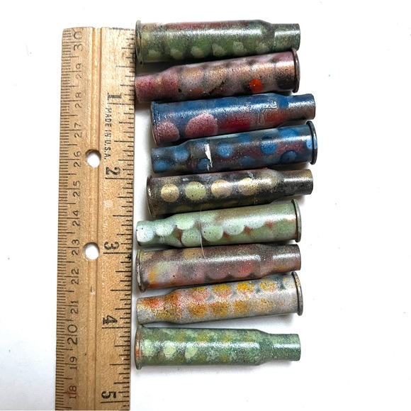 Colorful Bullet Shell Art Pieces- Polka Dots & Patterns- Art! - Picture 5 of 10